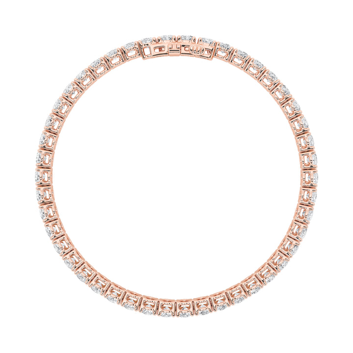 9Cttw Oval Shaped Lab Grown Diamond (G/VS) East West Line Bracelet in 14K Gold