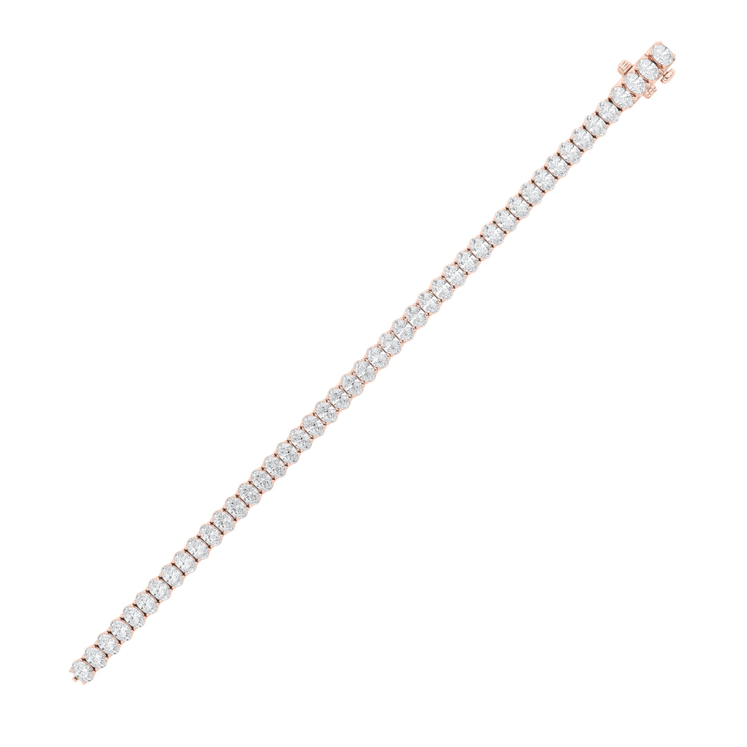 9Cttw Oval Shaped Lab Grown Diamond (G/VS) East West Line Bracelet in 14K Gold