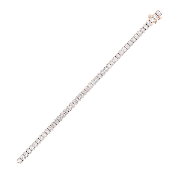 9Cttw Oval Shaped Lab Grown Diamond (G/VS) East West Line Bracelet in 14K Gold