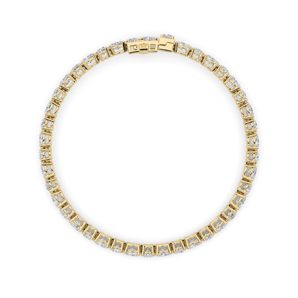 6.75Cttw Oval Shaped Lab Grown Diamond (F/VS) Bracelet in 14K Gold