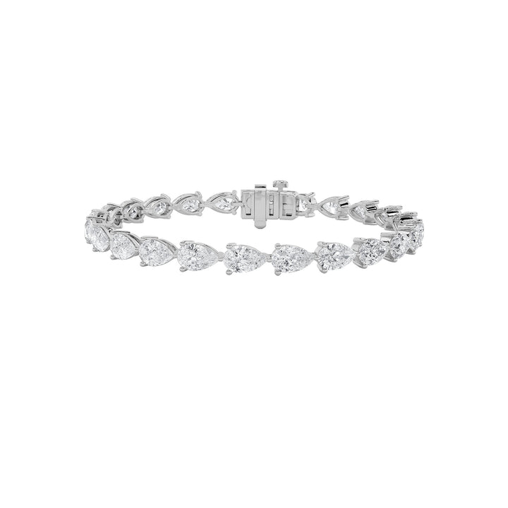 12Cttw Pear Shaped Lab Grown Diamond (F/VS) FancyLine Bracelet in 14K Gold