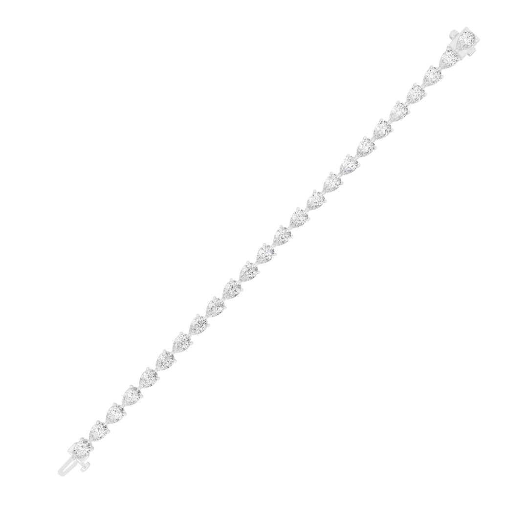 12Cttw Pear Shaped Lab Grown Diamond (F/VS) FancyLine Bracelet in 14K Gold