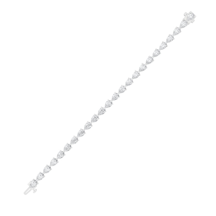 12Cttw Pear Shaped Lab Grown Diamond (F/VS) FancyLine Bracelet in 14K Gold