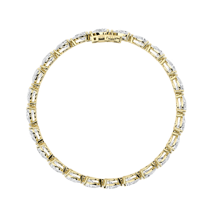 12Cttw Pear Shaped Lab Grown Diamond (F/VS) FancyLine Bracelet in 14K Gold