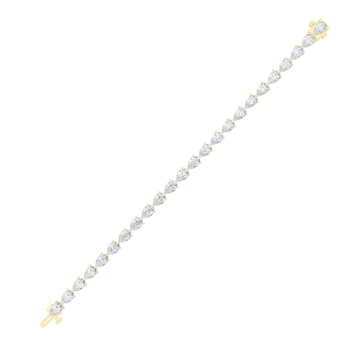 12Cttw Pear Shaped Lab Grown Diamond (F/VS) FancyLine Bracelet in 14K Gold