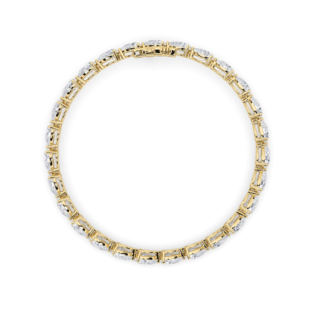 6Cttw Pear Shaped Lab Grown Diamond (F/VS) Fancy Line Bracelet in 14K Gold