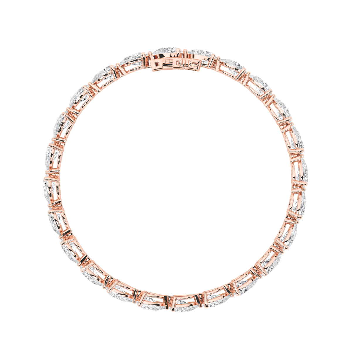 8Cttw Pear Shaped Lab Grown Diamond (F/VS) East West Bracelet in 14K Gold
