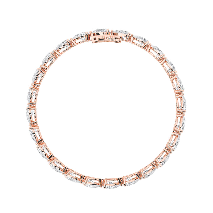 8Cttw Pear Shaped Lab Grown Diamond (F/VS) East West Bracelet in 14K Gold