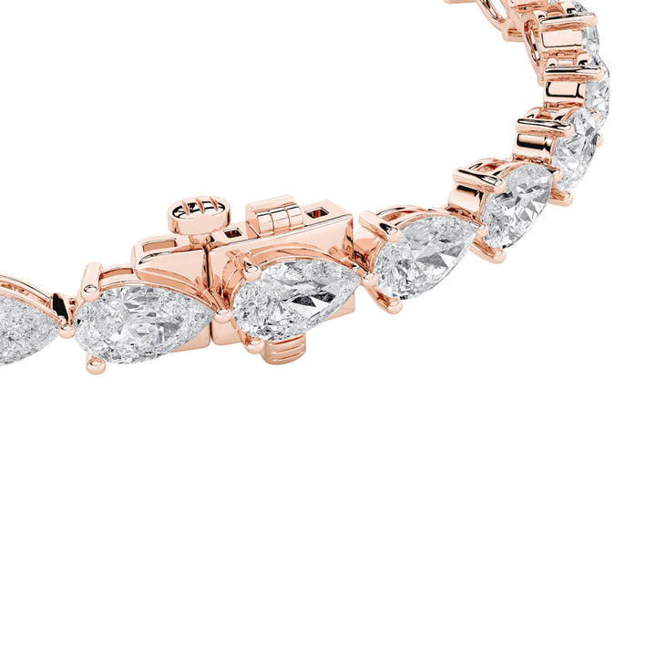 8.5Cttw Pear Shaped Lab Grown Diamond (F/VS) Fancy Line Bracelet in 14K Gold