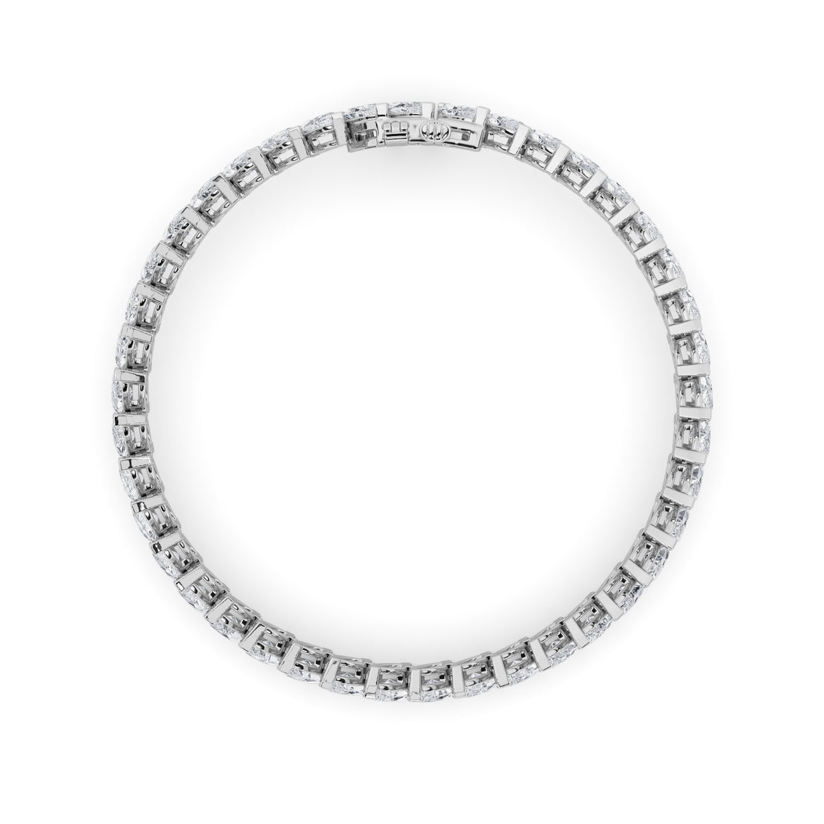 16.5Cttw Marquise Shaped Lab Grown Diamond (F/VS)Angled Line Bracelet in 14K Gold