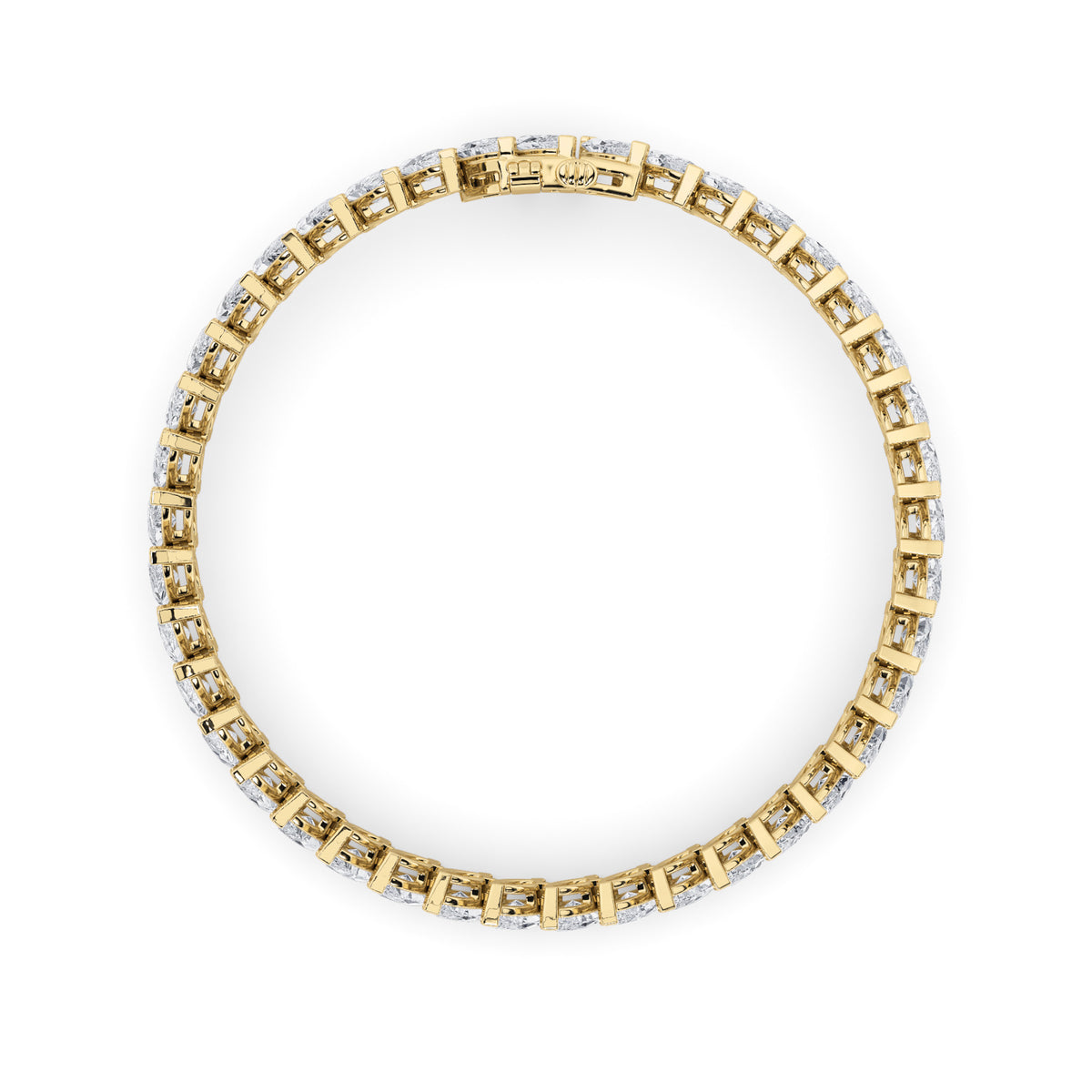 16.5Cttw Marquise Shaped Lab Grown Diamond (F/VS)Angled Line Bracelet in 14K Gold