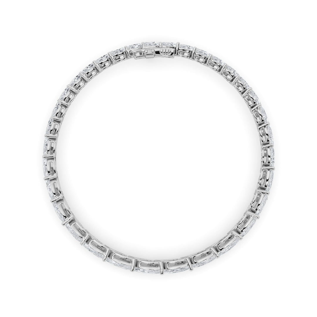 13Cttw Marquise Shaped Lab Grown Diamond (F/VS) Fancy Bracelet in 14K Gold
