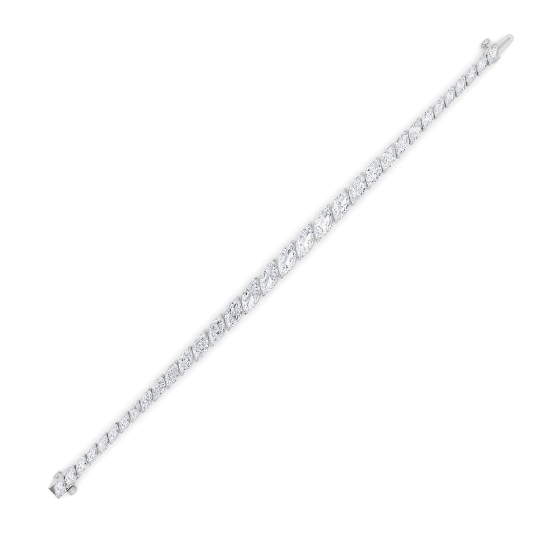 13.5Cttw Marquise Shaped Lab Grown Diamond (F/VS)Bracelet in 14K Gold