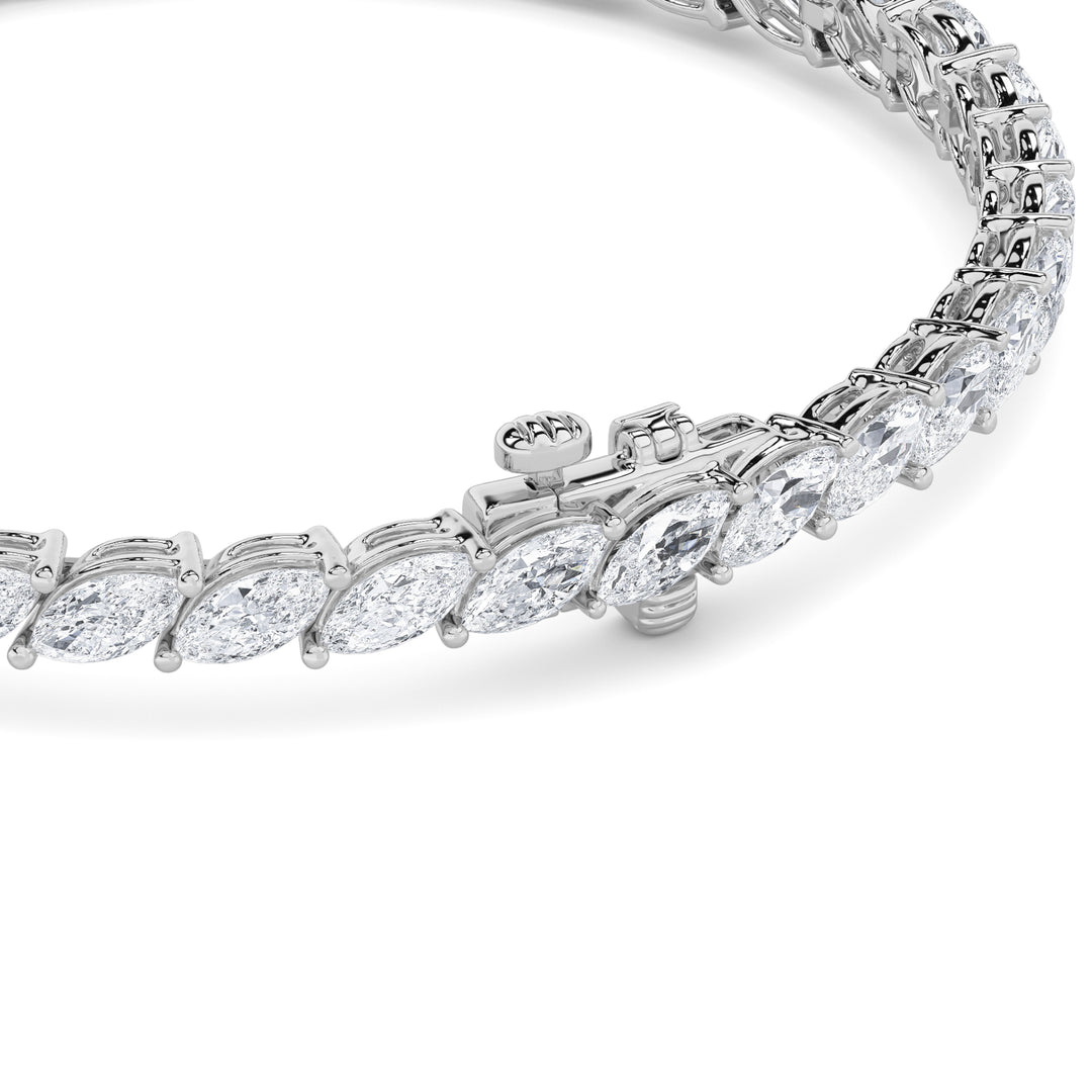 13.5Cttw Marquise Shaped Lab Grown Diamond (F/VS)Bracelet in 14K Gold