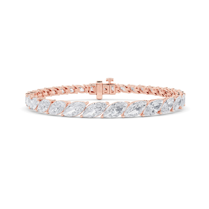 13.5Cttw Marquise Shaped Lab Grown Diamond (F/VS)Bracelet in 14K Gold