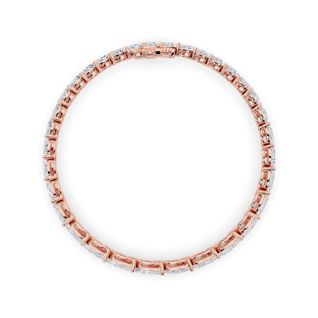 13.5Cttw Marquise Shaped Lab Grown Diamond (F/VS)Bracelet in 14K Gold
