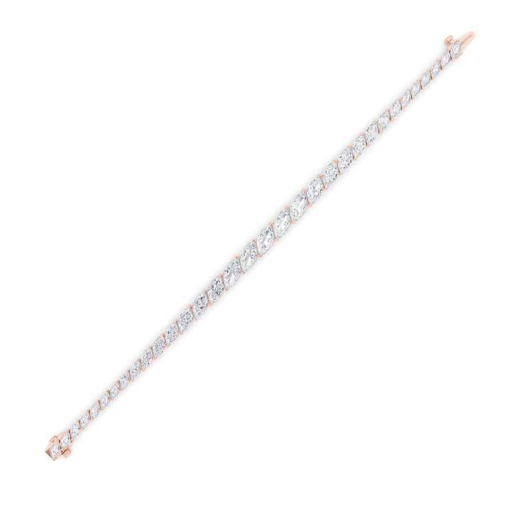13.5Cttw Marquise Shaped Lab Grown Diamond (F/VS)Bracelet in 14K Gold