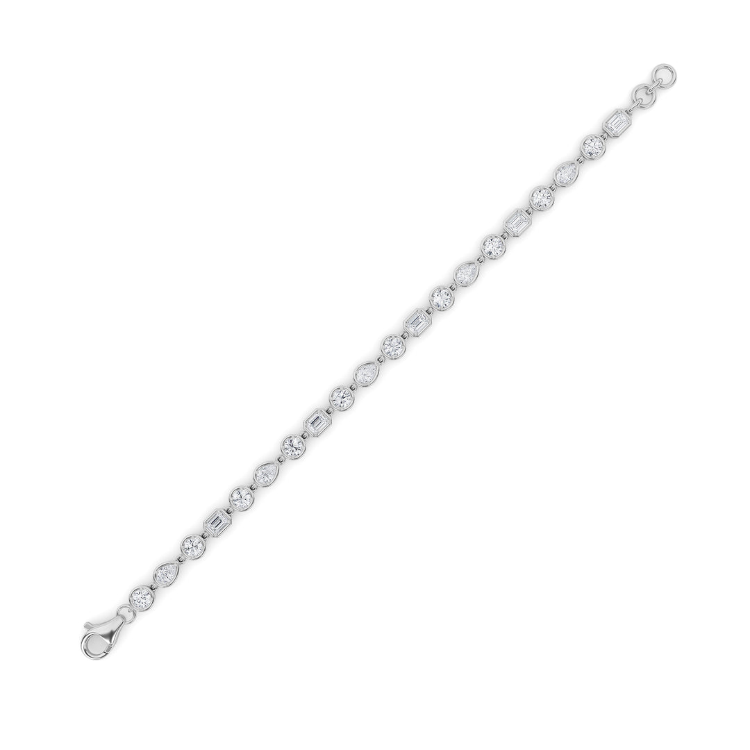4Cttw Mix Shaped Lab Grown Diamond (G/VS) Bracelet in 14K Gold