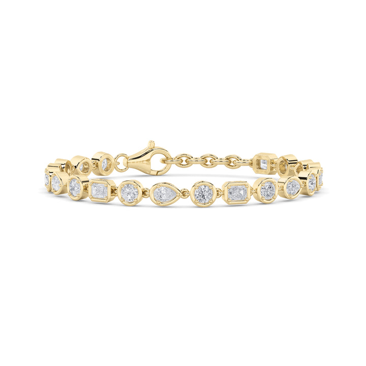 4Cttw Mix Shaped Lab Grown Diamond (G/VS) Bracelet in 14K Gold
