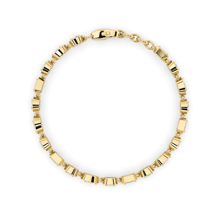 4Cttw Mix Shaped Lab Grown Diamond (G/VS) Bracelet in 14K Gold