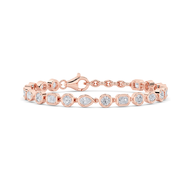 4Cttw Mix Shaped Lab Grown Diamond (G/VS) Bracelet in 14K Gold