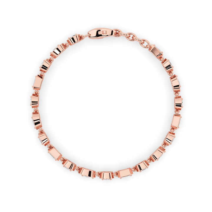 4Cttw Mix Shaped Lab Grown Diamond (G/VS) Bracelet in 14K Gold