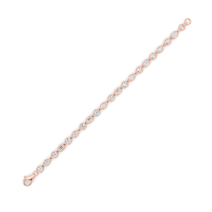 4Cttw Mix Shaped Lab Grown Diamond (G/VS) Bracelet in 14K Gold