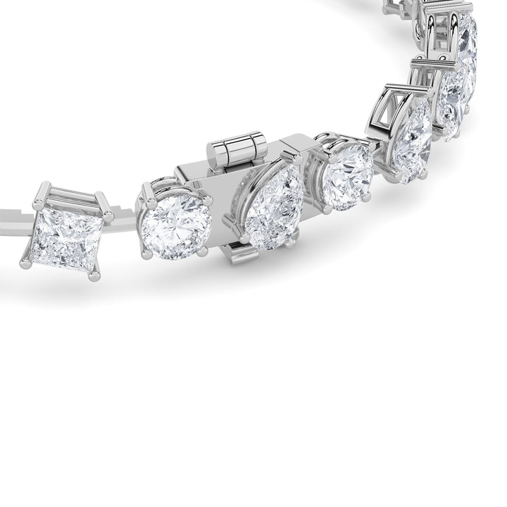 10.25Cttw Mix Shaped Lab Grown Diamond (F/VS) Bracelet in 14K Gold