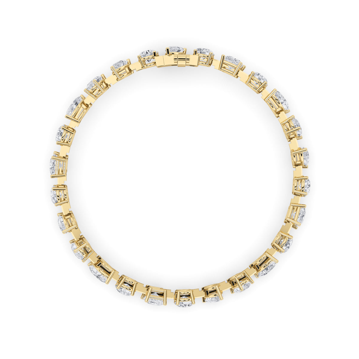 10.25Cttw Mix Shaped Lab Grown Diamond (F/VS) Bracelet in 14K Gold
