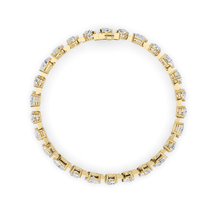 10.25Cttw Mix Shaped Lab Grown Diamond (F/VS) Bracelet in 14K Gold