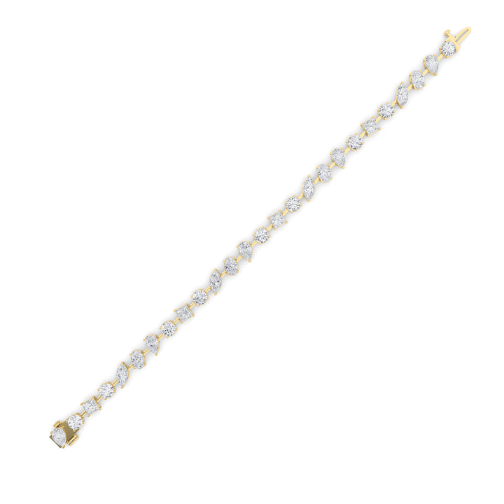 10.25Cttw Mix Shaped Lab Grown Diamond (F/VS) Bracelet in 14K Gold