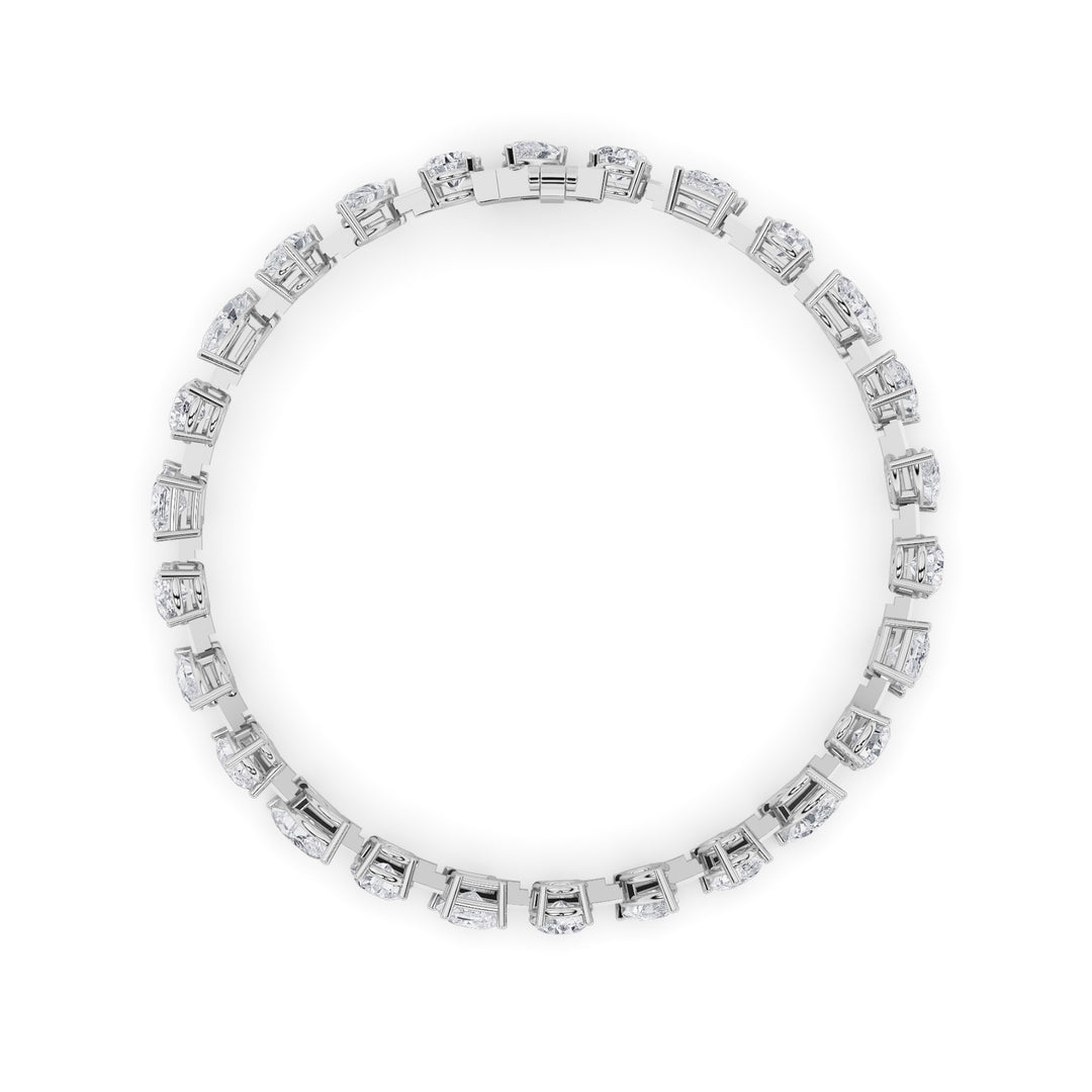 10.5Cttw Mix Shaped Lab Grown Diamond (F/VS) North South Bracelet in 14K Gold