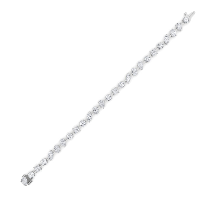 10.5Cttw Mix Shaped Lab Grown Diamond (F/VS) North South Bracelet in 14K Gold