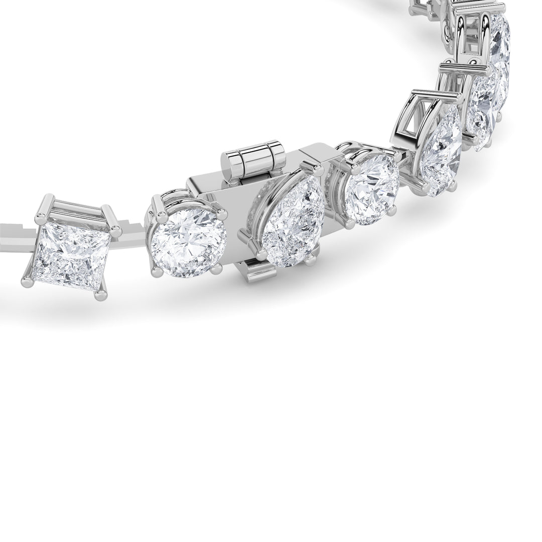 10.5Cttw Mix Shaped Lab Grown Diamond (F/VS) North South Bracelet in 14K Gold