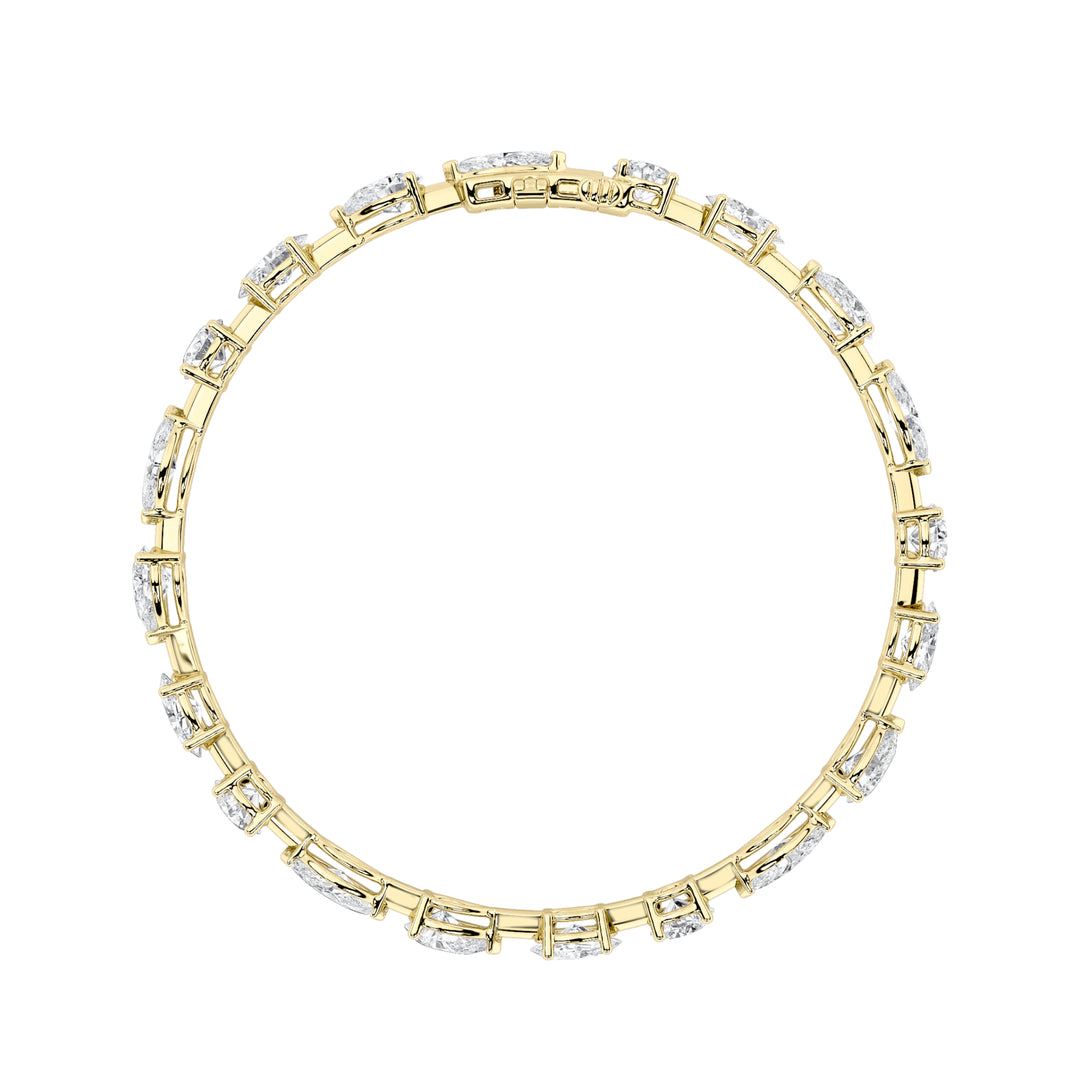 12Cttw Mix Shaped Lab Grown Diamond East & West Bracelet in 14K Gold (F/VS)