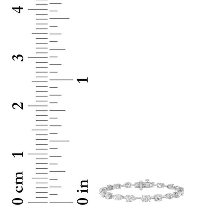 5Cttw Mix Shaped Lab Grown Diamond East & West Bracelet in 14K Gold (F/VS)