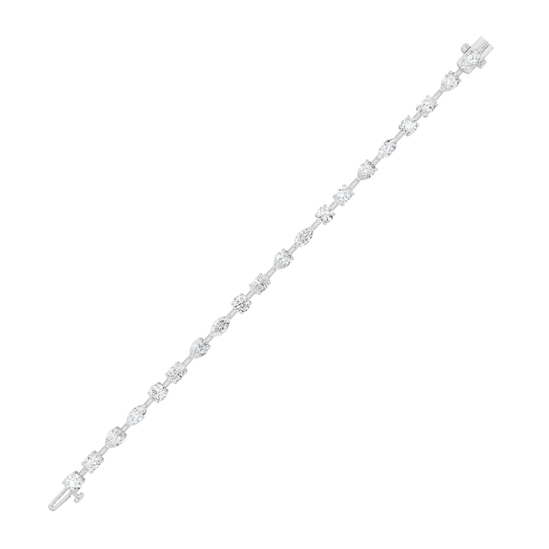 6Cttw Mix Shaped Lab Grown Diamond East & West Bracelet in 14K Gold (F/VS)