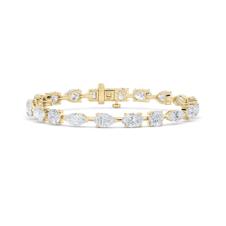 7Cttw Mix Shaped Lab Grown Diamond (F/VS) Bracelet in 14K Gold