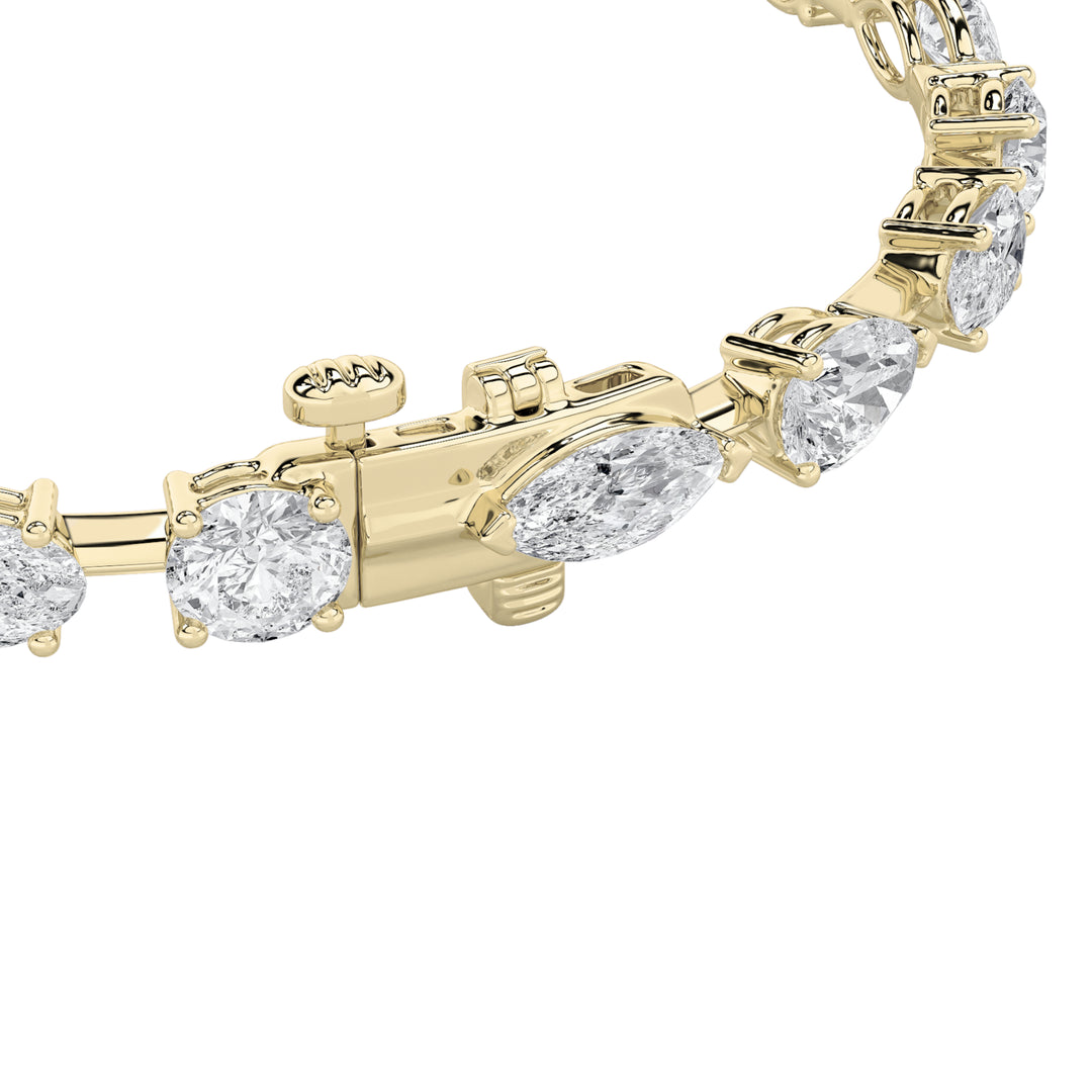 7Cttw Mix Shaped Lab Grown Diamond (F/VS) Bracelet in 14K Gold