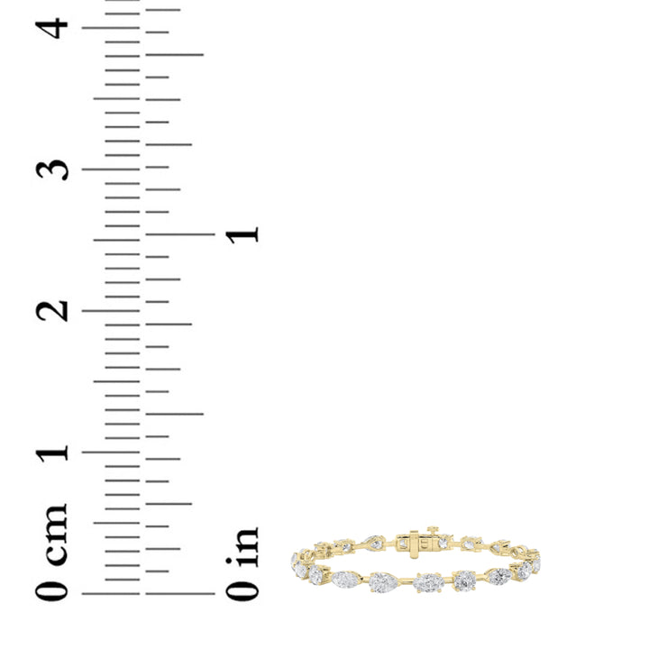 7Cttw Mix Shaped Lab Grown Diamond (F/VS) Bracelet in 14K Gold
