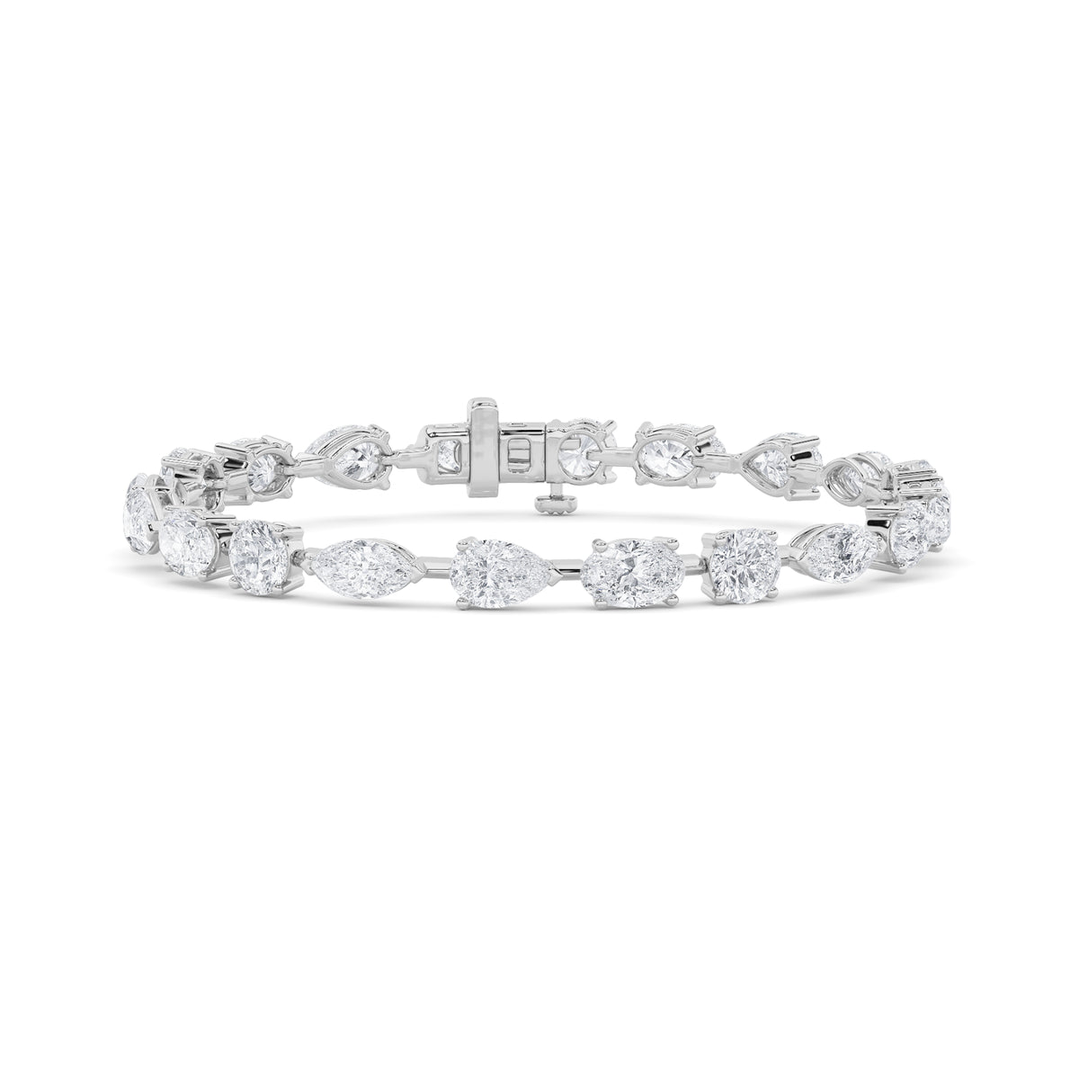 8Cttw Mix Shaped Lab Grown Diamond East & West Bracelet in 14K Gold (F/VS)