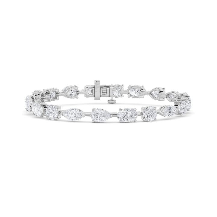 8Cttw Mix Shaped Lab Grown Diamond East & West Bracelet in 14K Gold (F/VS)