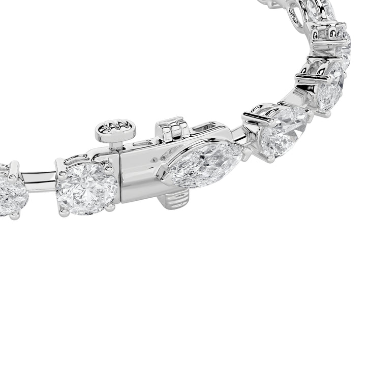 8Cttw Mix Shaped Lab Grown Diamond East & West Bracelet in 14K Gold (F/VS)