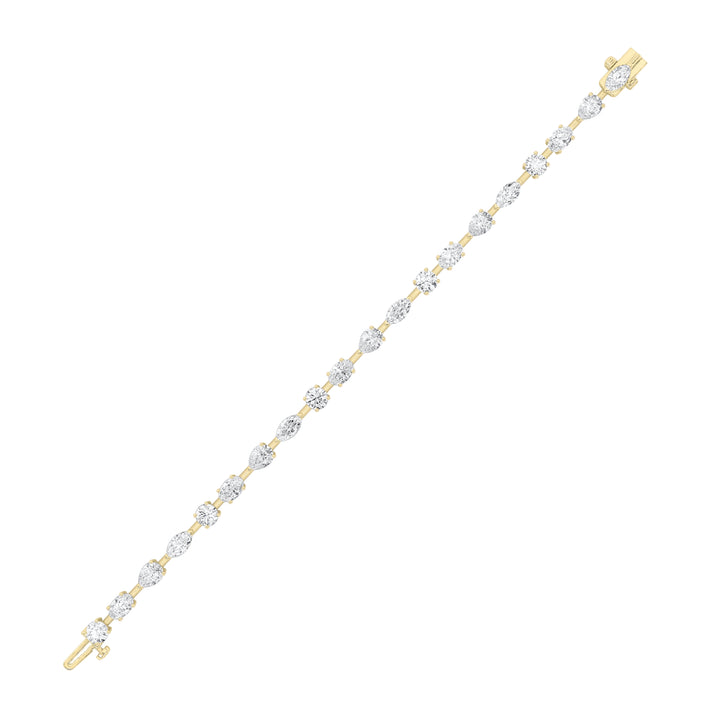 8Cttw Mix Shaped Lab Grown Diamond East & West Bracelet in 14K Gold (F/VS)