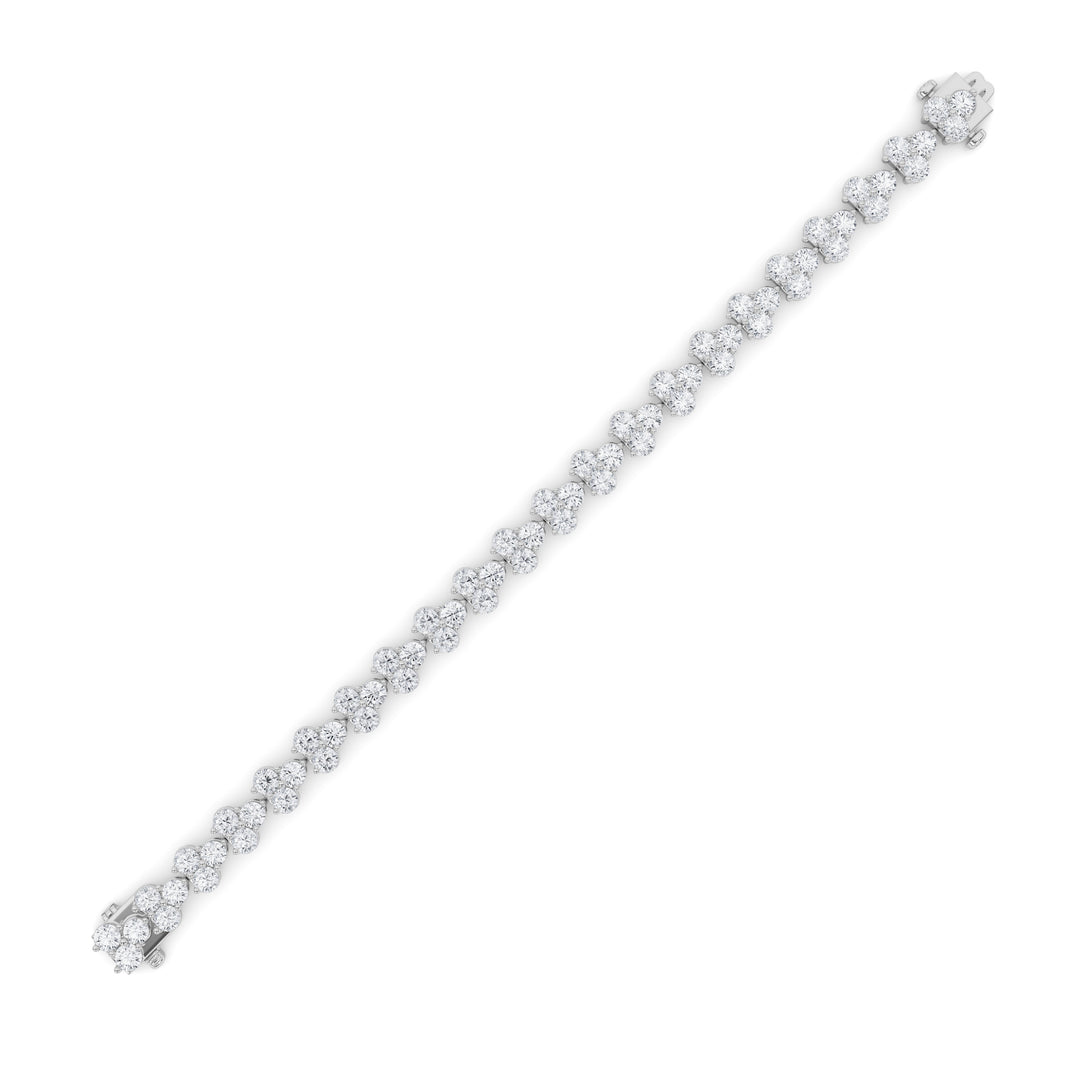 13Cttw Round Shaped Lab Grown Diamond (F/VS) Cluster Bracelet in 14K Gold