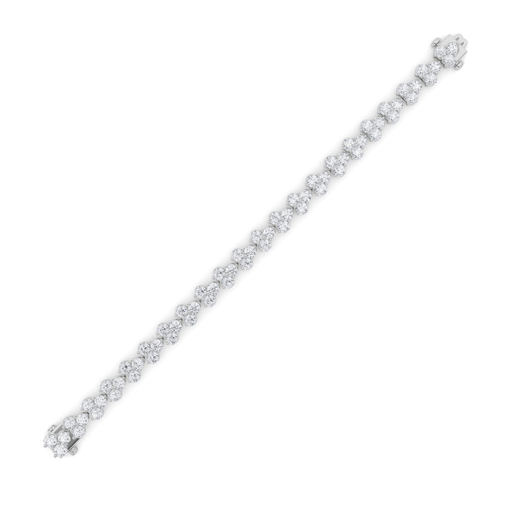 13Cttw Round Shaped Lab Grown Diamond (F/VS) Cluster Bracelet in 14K Gold