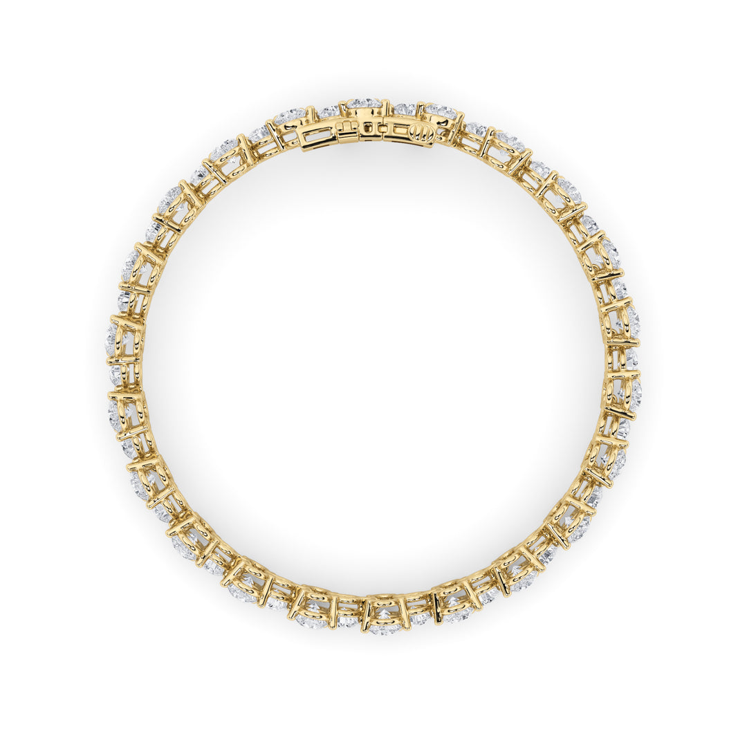 13Cttw Round Shaped Lab Grown Diamond (F/VS) Cluster Bracelet in 14K Gold