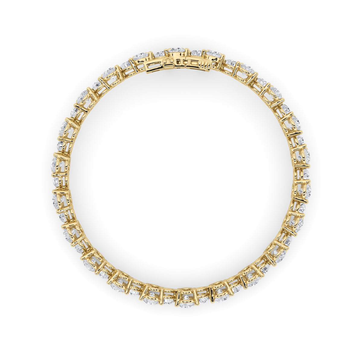 13Cttw Round Shaped Lab Grown Diamond (F/VS) Cluster Bracelet in 14K Gold