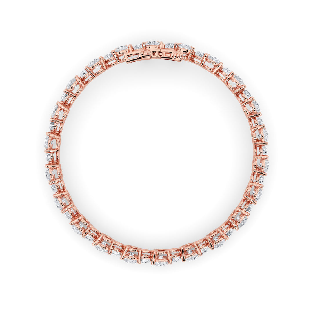13Cttw Round Shaped Lab Grown Diamond (F/VS) Cluster Bracelet in 14K Gold