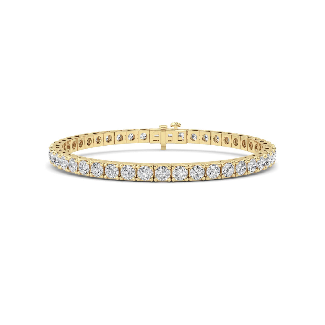 10Cttw Round Shaped Lab Grown Diamond (F/VS) Bracelet in 14K Gold